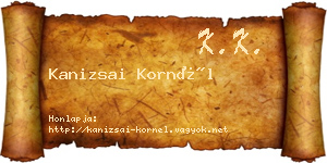Kanizsai Kornél névjegykártya