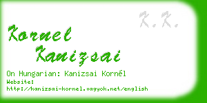 kornel kanizsai business card